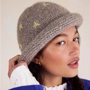 NWT New Free People Daisy Knitted Grey Combo Bucket Hat